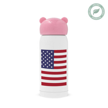 Σημαία Αμερικής, Ροζ ανοξείδωτο παγούρι θερμό (Stainless steel), 320ml