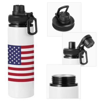 Σημαία Αμερικής, Μεταλλικό παγούρι νερού με καπάκι ασφαλείας, αλουμινίου 850ml
