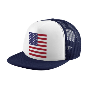 Σημαία Αμερικής, Καπέλο Soft Trucker με Δίχτυ Dark Blue/White 