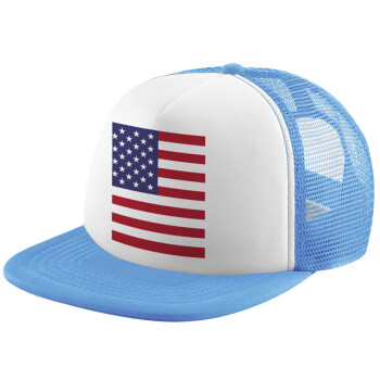 Σημαία Αμερικής, Καπέλο Soft Trucker με Δίχτυ Γαλάζιο/Λευκό