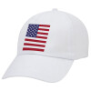 Σημαία Αμερικής, Καπέλο ενηλίκων Jockey Λευκό (snapback, 5-φύλλο, unisex)