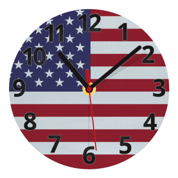 Σημαία Αμερικής, Ρολόι τοίχου γυάλινο (20cm)