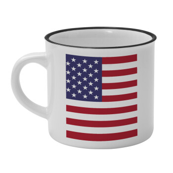 Σημαία Αμερικής, Κούπα κεραμική vintage Λευκή/Μαύρη 230ml