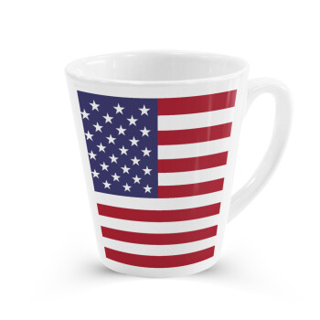 Σημαία Αμερικής, Κούπα κωνική Latte Λευκή, κεραμική, 300ml