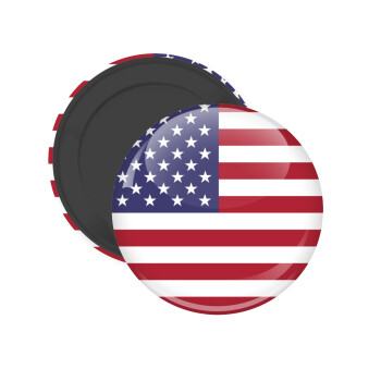 USA Flag, Μαγνητάκι ψυγείου στρογγυλό διάστασης 5cm