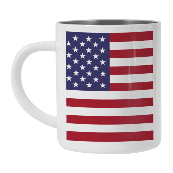 USA Flag, Mug Stainless steel double wall 300ml