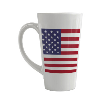 USA Flag, Κούπα κωνική Latte Μεγάλη, κεραμική, 450ml