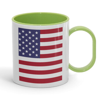 Σημαία Αμερικής, Κούπα (πλαστική) (BPA-FREE) Polymer Πράσινη για παιδιά, 330ml
