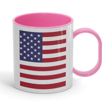 Σημαία Αμερικής, Κούπα (πλαστική) (BPA-FREE) Polymer Ροζ για παιδιά, 330ml