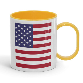 Σημαία Αμερικής, Κούπα (πλαστική) (BPA-FREE) Polymer Κίτρινη για παιδιά, 330ml