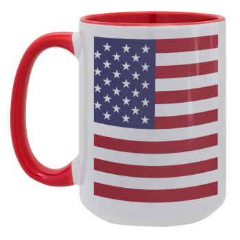 Σημαία Αμερικής, Κούπα Mega 15oz, κεραμική Κόκκινη, 450ml