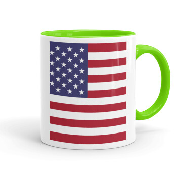 Σημαία Αμερικής, Κούπα χρωματιστή βεραμάν, κεραμική, 330ml