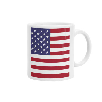 USA Flag, Ceramic coffee mug, 330ml (1pcs)