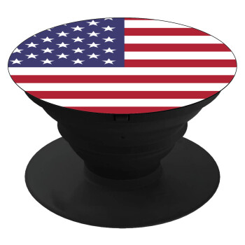 Σημαία Αμερικής, Pop Socket Μαύρο Βάση Στήριξης Κινητού στο Χέρι