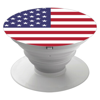 USA Flag, Phone Holders Stand  White Hand-held Mobile Phone Holder