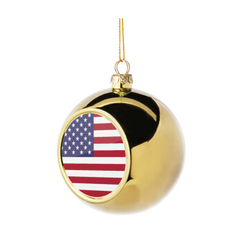 Σημαία Αμερικής, Χριστουγεννιάτικη μπάλα δένδρου Χρυσή 8cm