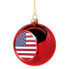 Σημαία Αμερικής, Χριστουγεννιάτικη μπάλα δένδρου Κόκκινη 8cm