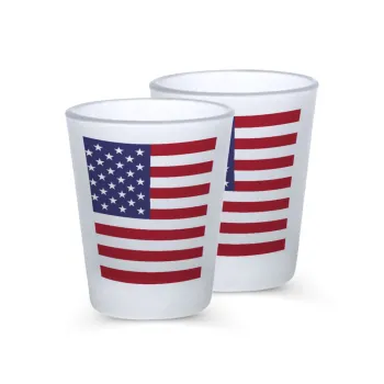 USA Flag, Σφηνοπότηρα γυάλινα 45ml του πάγου (2 τεμάχια)