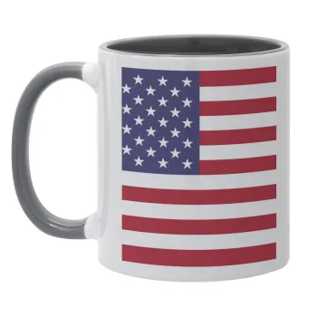 USA Flag, Mug colored grey, ceramic, 330ml