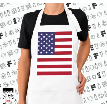 Σημαία Αμερικής, Ποδιά μακριά Σεφ ολόσωμη με τσέπες white (ΕΝΗΛΙΚΩΝ)