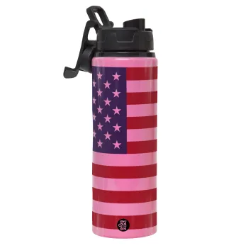 Σημαία Αμερικής, Μεταλλικό παγούρι νερού με καπάκι ασφαλείας, αλουμινίου 850ml