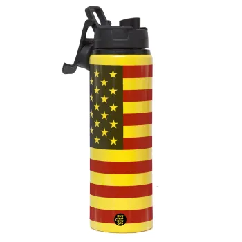 Σημαία Αμερικής, Μεταλλικό παγούρι νερού με καπάκι ασφαλείας, αλουμινίου 850ml