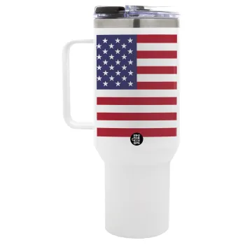 Σημαία Αμερικής, Mega Tumbler με καπάκι, διπλού τοιχώματος (θερμό) 1,2L