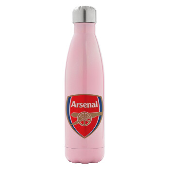 Arsenal, Metal mug thermos Pink Iridiscent (Stainless steel), double wall, 500ml