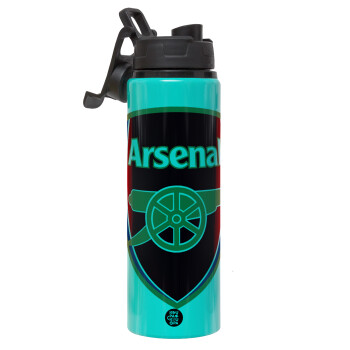Arsenal, Metallic water bottle with safety lid, 850ml aluminum