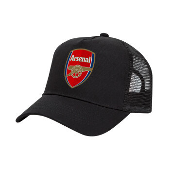 Arsenal, Καπέλο Trucker με Δίχτυ, Μαύρο, (ΒΑΜΒΑΚΕΡΟ, ΠΑΙΔΙΚΟ, UNISEX, ONE SIZE)