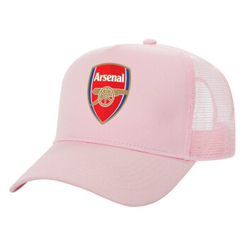 Arsenal, Καπέλο Ενηλίκων Structured Trucker, με Δίχτυ, ΡΟΖ (100% ΒΑΜΒΑΚΕΡΟ, ΕΝΗΛΙΚΩΝ, UNISEX, ONE SIZE)