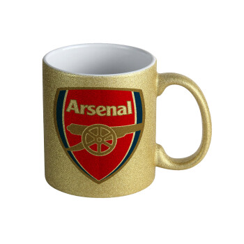 Arsenal, Κούπα Χρυσή Glitter που γυαλίζει, κεραμική, 330ml