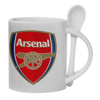 Arsenal, Ceramic coffee mug with Spoon, 330ml (1pcs)