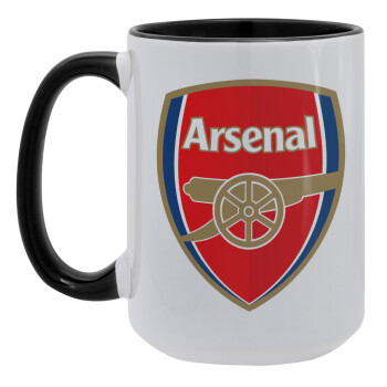 Arsenal, Κούπα Mega 15oz, κεραμική Μαύρη, 450ml