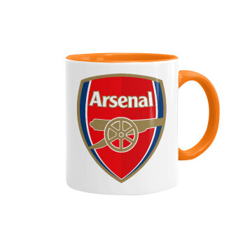 Arsenal, Κούπα χρωματιστή πορτοκαλί, κεραμική, 330ml