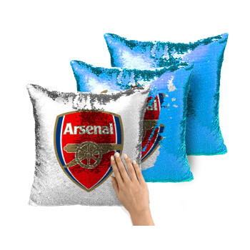 Arsenal, Μαξιλάρι καναπέ Μαγικό Μπλε με πούλιες 40x40cm περιέχεται το γέμισμα