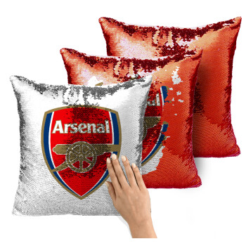 Arsenal, Μαξιλάρι καναπέ Μαγικό Κόκκινο με πούλιες 40x40cm περιέχεται το γέμισμα