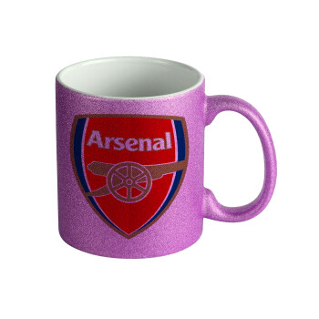 Arsenal, Κούπα Μωβ Glitter που γυαλίζει, κεραμική, 330ml