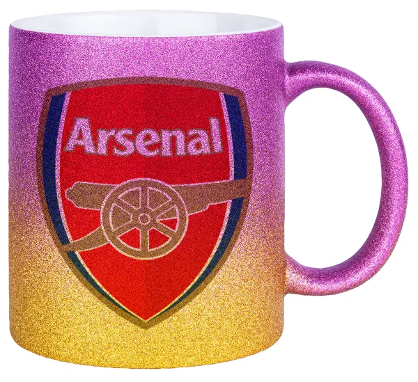 Arsenal — Κούπα Χρυσή/Ροζ Glitter, κεραμική, 330ml