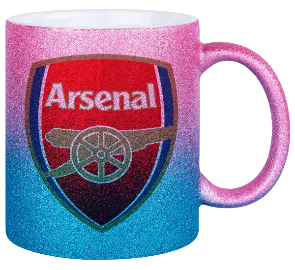 Arsenal — Κούπα Χρυσή/Μπλε Glitter, κεραμική, 330ml