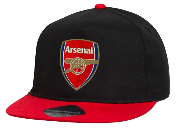 Arsenal — Flat Snapback Hat, Black/Red (100% COTTON, UNISEX, ONE SIZE)