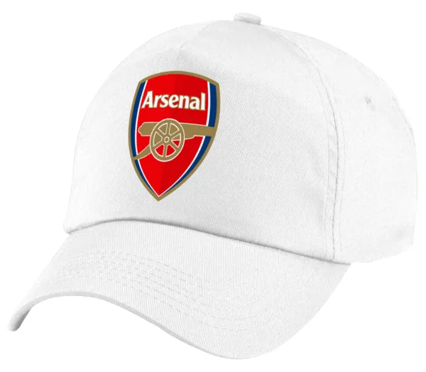Arsenal — Πεντάφυλλο καπέλο Λευκό, 100% Βαμβακερό (Twill), με ρύθμιση, unisex
