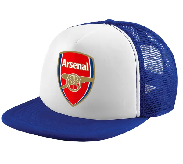 Arsenal — Adult Soft Trucker Hat with Blue/White Mesh (POLYESTER, ADULT, UNISEX, ONE SIZE)
