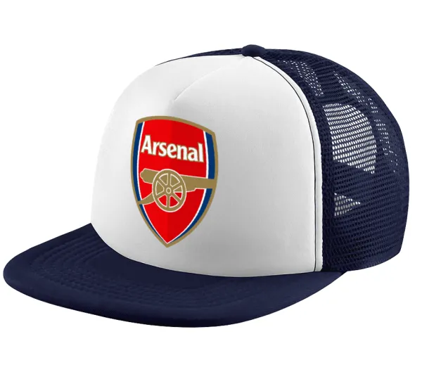 Arsenal — Adult Soft Trucker Hat with Dark Blue/White Mesh (POLYESTER, ADULT, UNISEX, ONE SIZE)