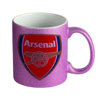Arsenal, Κούπα Μωβ Glitter που γυαλίζει, κεραμική, 330ml