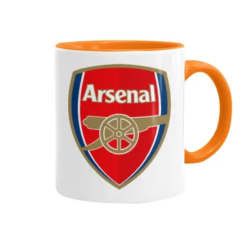 Arsenal, Κούπα χρωματιστή πορτοκαλί, κεραμική, 330ml