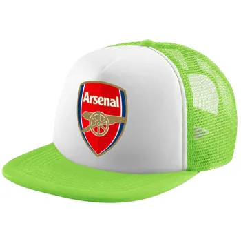Arsenal, Child's Soft Trucker Hat with Green/White Mesh (POLYESTER, CHILDREN'S, ONE SIZE)