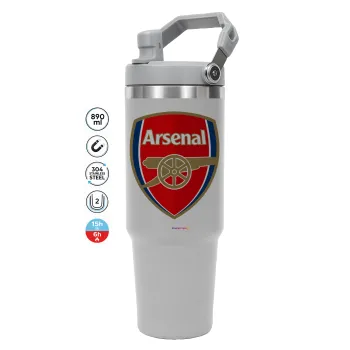 Arsenal, ΓΚΡΙ χρώματος Θερμός Ανοξείδωτο 890ml (30oz) με χερούλι