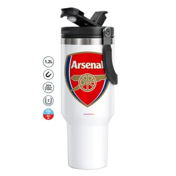 Arsenal, Mega Tumbler με καπάκι, διπλού τοιχώματος (θερμό) 1,2L