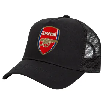 Arsenal, Καπέλο Trucker με Δίχτυ, Μαύρο, (ΒΑΜΒΑΚΕΡΟ, ΠΑΙΔΙΚΟ, UNISEX, ONE SIZE)
